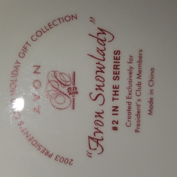 Avon Snowlady President's Club Christmas Holiday Three Part Server Tray 2003 - Picture 5 of 5